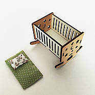 Постільна білизна у колиску Еко жовтий плюш для Лол та ляльок до 12 см 2 од. NestWood, фото 4