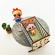 Постільна білизна у колиску Еко жовтий плюш для Лол та ляльок до 12 см 2 од. NestWood, фото 5