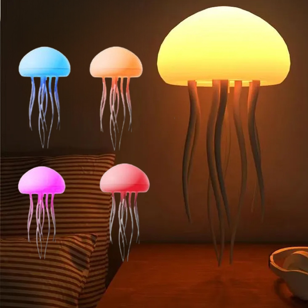 Підвісний світильник Медуза з рухомими щупальцями, керування голосом, 5 режимів, RGB, від USB / Нічник лампа, фото 1