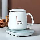 Чашка на підставці з підігрівом 400мл, до + 55 °С, від мережі, Біла / Керамічна чашка з кришкою та ложкою, фото 8