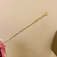 Китайська шпилька для закріплення волосся металева колір золотистий 28105, фото 2