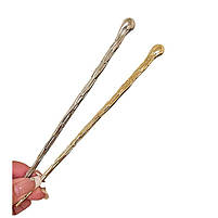 Шпилька для волосся колір золотистий. Металева китайська шпилька для волосся, фото 7