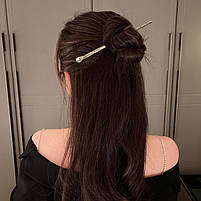 Китайська шпилька для закріплення волосся металева колір золотистий 28105, фото 4