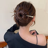 Китайська шпилька для закріплення волосся металева колір золотистий 28105, фото 6