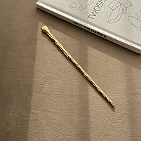 Китайська шпилька для закріплення волосся металева колір золотистий 28105, фото 5