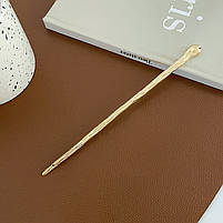 Шпилька для волосся колір золотистий. Металева китайська шпилька для волосся, фото 6