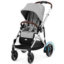 Коляска прогулянкова з двомісним шасі Cybex eGazelle S SLV Stone Grey Сіра, фото 2