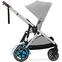 Коляска прогулянкова з двомісним шасі Cybex eGazelle S SLV Stone Grey Сіра, фото 3