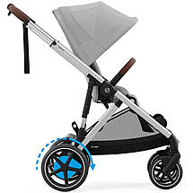 Коляска прогулянкова з двомісним шасі Cybex eGazelle S SLV Stone Grey Сіра, фото 5