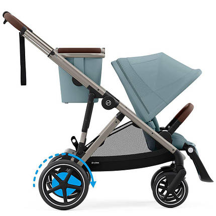 Коляска прогулянкова з двомісним шасі Cybex eGazelle S TPE Stormy Blue, фото 1