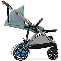 Коляска прогулянкова з двомісним шасі Cybex eGazelle S TPE Stormy Blue, фото 4
