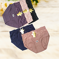 Труси жіночі бавовняні з мереживом 1 шт Розміри 2XL