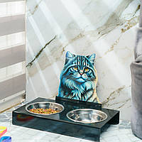 Столик з мисками для собак та кішок