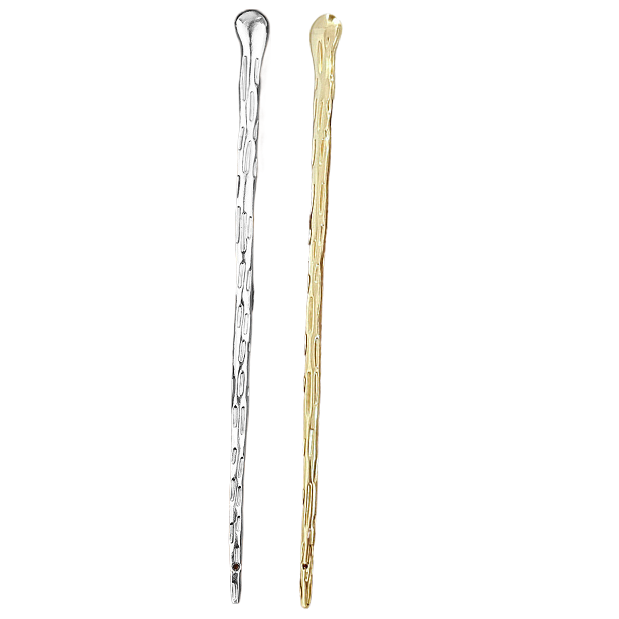 Китайські шпильки-шпильки для закріплення волосся набір 2шт металеві колір золотистий та сріблястий 28105, фото 1