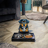 Столик з мисками для собак та кішок