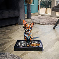 Столик з мисками для собак та кішок