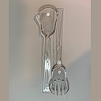 Ложка та виделка для салату , прозора