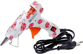 Пістолет клейовий для сухого клею D 0,7 см 20 W Білий з божими корівками