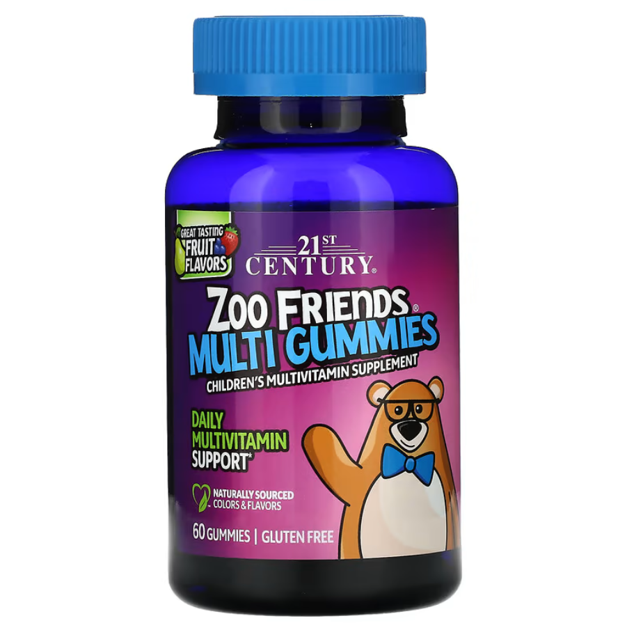 Вітаміни Zoo Friends Multi Gummies Fruit 21st Century 60 жувальних таблеток