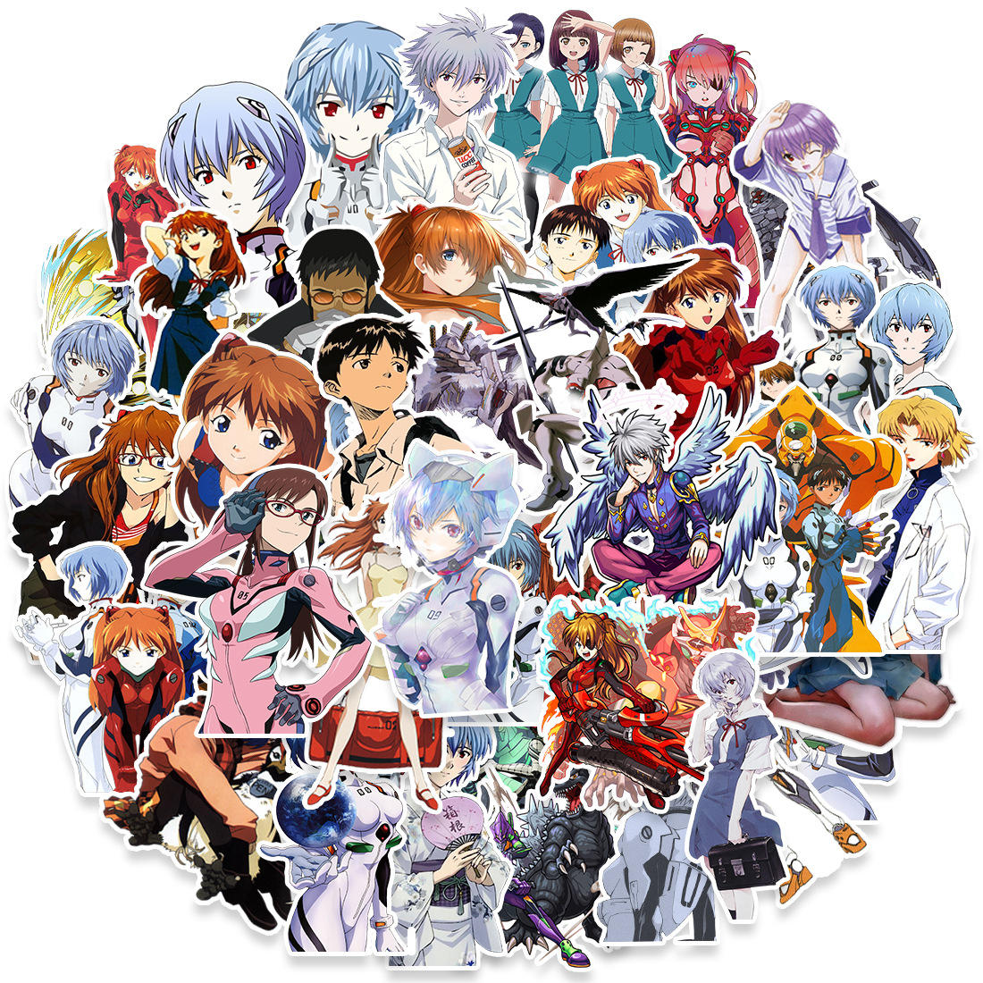 Стікерпак Євангеліон Набір наклейок GeekLand Evangelion 50 штук