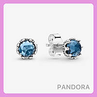 Срібні сережки Pandora "Корона" 298311NMB