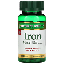 Iron 65 мг Nature's Bounty 100 таблеток