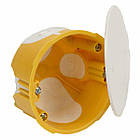 73х45мм коробка установочна гіпсокартон з еластичними вводами, кришкою [KUL 68-45/LD2_NA] ПВХ Kopos