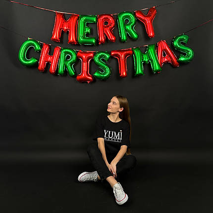 НР053 Гірлянда КИТАЙ-КТ Червоно-зелена Merry Christmas (УП), фото 3