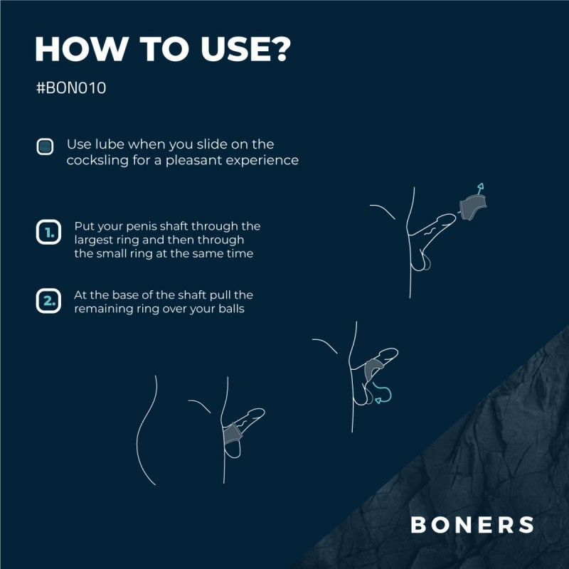 Інструкція з використання фіксатора для пеніса та мошонки Boners Інструкція з використання фіксатора для пеніса та мошонки Boners