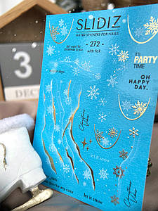 Слайдер-дизайн для нігтів фольгований Slidiz for manicure №272 Зима