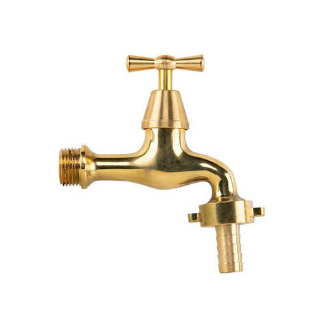 Кран вентильний РЗ 1/2", штуцер під шланг 
3/4", латунний, TAPER HANDLE, GKK0TT123413, фото 1