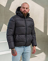 Зимовий пуховик куртка графіт
