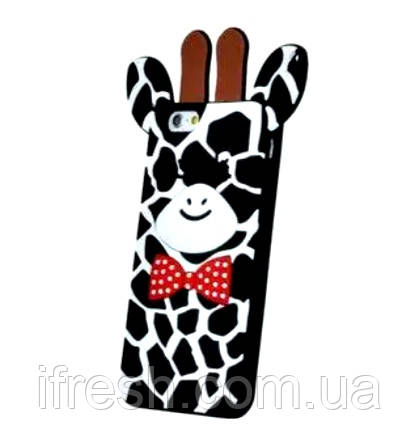 Силіконовий чохол для iPhone 6/6s - Жираф, Чорний, фото 1