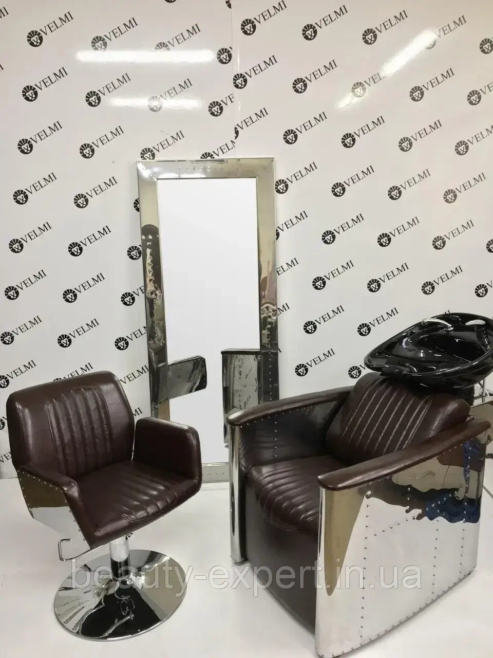 Комплект меблів 3 в1 Infinity для салону краси в чоловічий зал меблі в перукарні та барбершоп