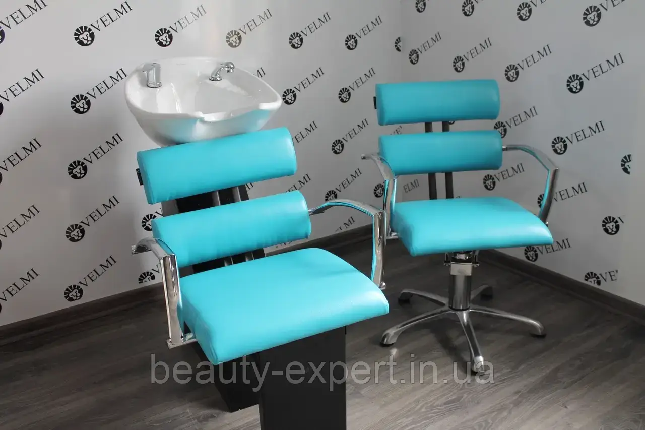 Красивий комплект перукарських меблів TIFFANY 2в1 крісло-мийка + гідравлічне крісло