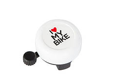 Дзвоник Green Cycle GBL-251 I love my bike сталевий, білий