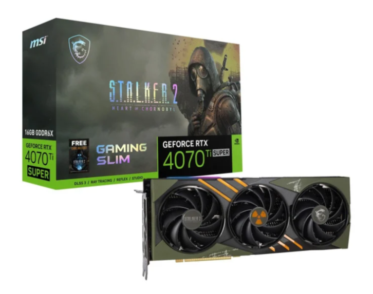 Відеокарта MSI RTX 4070 Ti SUPER 16G GAMING SLIM S.T.A.L.K.E.R. 16GB GDDR6X