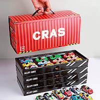 Набір гоночних машинок у контейнері 48 шт Червоний Хіт продажу!