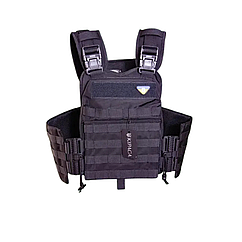 Плитоноска з системою швидкого скидання та бічними кишенями кордура чорна ОЛ-3