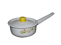 Ківш ем. 1,5л /2 з кришкою Квіткова вуаль молочна (I2108/2) ТМ IDILIA