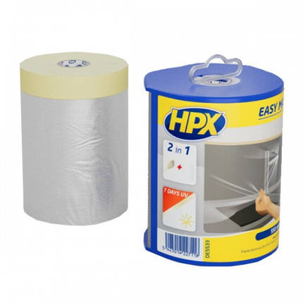 Плівка захисна HPX покривна з малярною стрічкою в диспенсері, 550 мм*33 м, фото 1