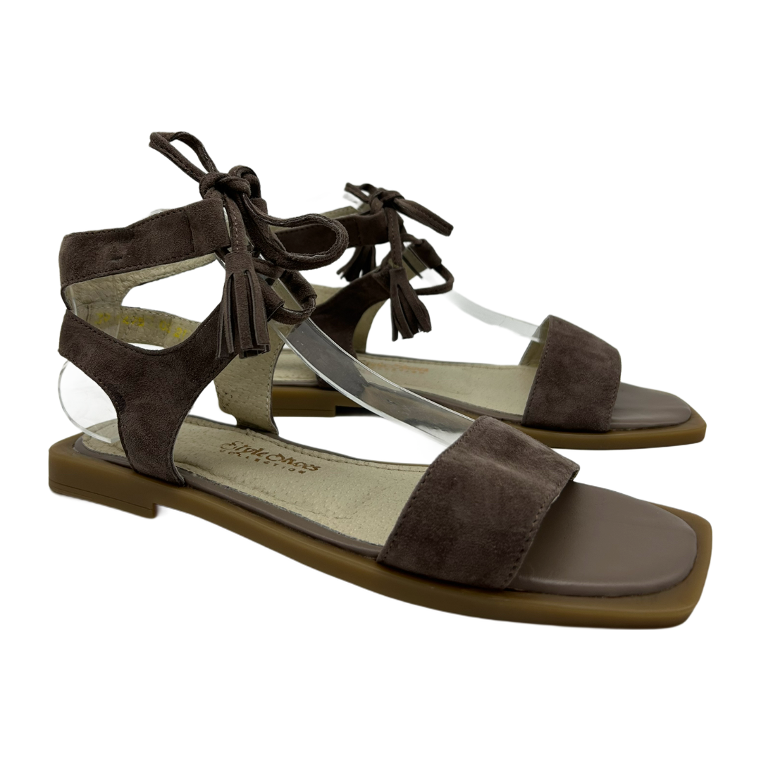 Жіночі босоніжки на грецькій шнурівці кольору капучино“Style Shoes”