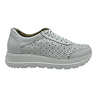 Жіночі кросівки з перфорованої шкіри білого кольору “Style Shoes”, фото 4