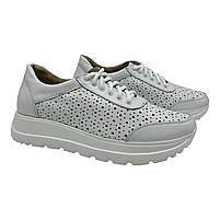 Жіночі кросівки з перфорованої шкіри білого кольору “Style Shoes”, фото 5