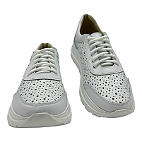 Жіночі кросівки з перфорованої шкіри білого кольору “Style Shoes”, фото 8
