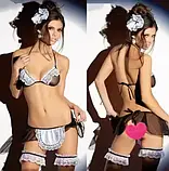 Костюм покоївки для дорослих ігор ліфчик, стрінги та фартух, фото 9