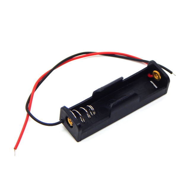 Батарейний відсік для однієї батарейки типу AA з проводами (розмір 58x17x13 мм)