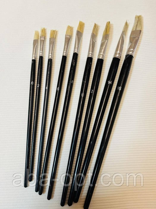 Набір плоских кондитерських пензлів Моне (9 шт), фото 1