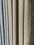 Штори абстракція бежева мішковина велюр, фото 2