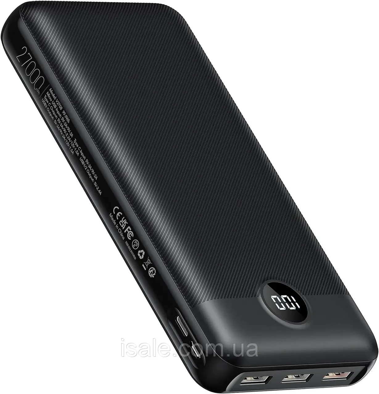 Павербанк Power Bank Veger V2708 PD20 27000 mAh чорний